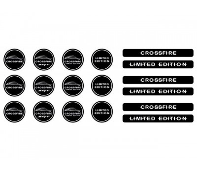 Crossfire coupe key fob black domed stickers